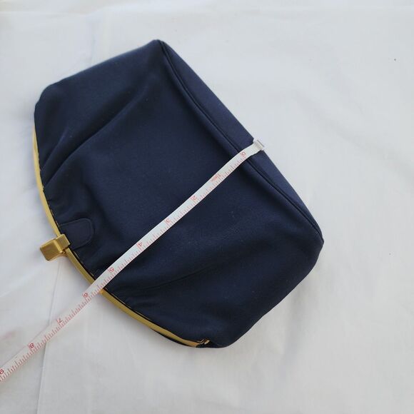 Vintage navy Satin Bag Clutch By Coblentz Original rockabilly - Picture 3 of 11